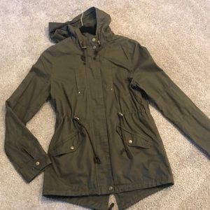 Anorak army green jacket with hood